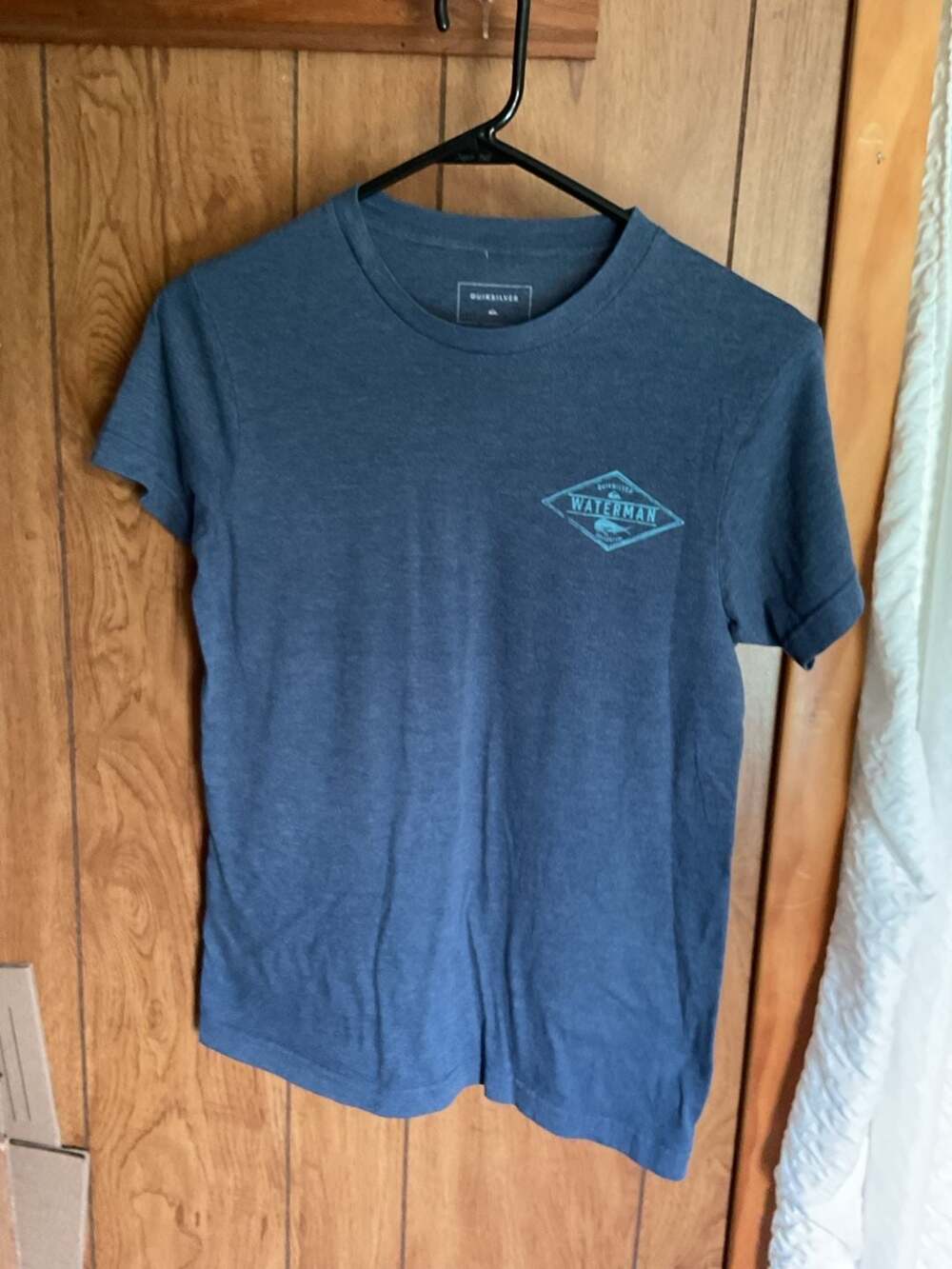 Quiksilver Waterman Graphic Fishing T-Shirt Size S Blue Mahi Mahi
